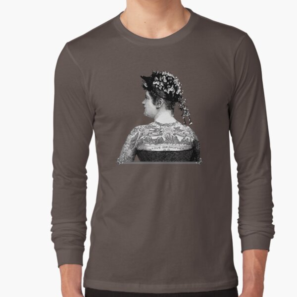 Tattooed Victorian Woman | Victorian Tattoos | Vintage Tattoos | Tattoo Art | Long Sleeve T-Shirt