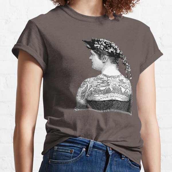Tattooed Victorian Woman | Victorian Tattoos | Vintage Tattoos | Tattoo Art | Classic T-Shirt