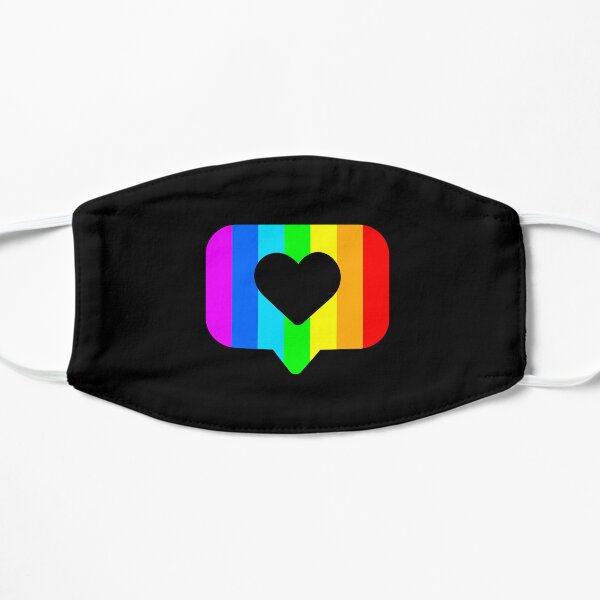 LGBT-Regenbogenherz-Tooltip-Muster mit vertikalen Linien Flache Maske