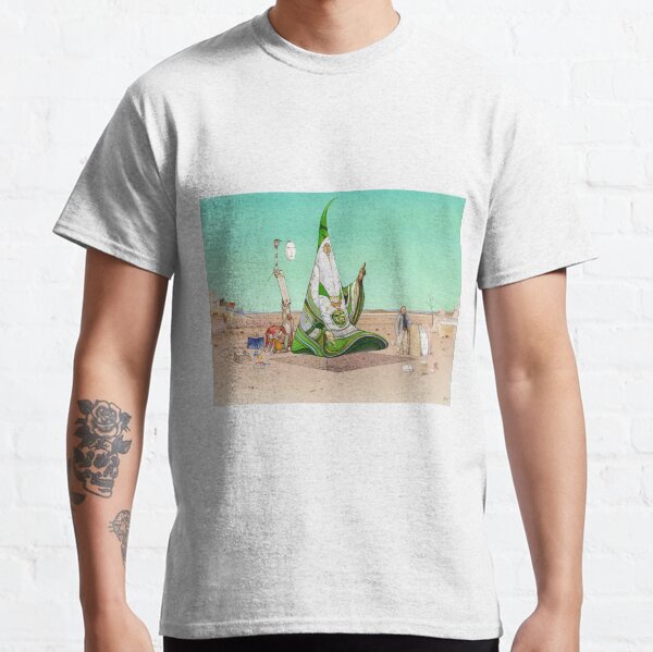 moebius, désert, homme vert, petit gars, surréalisme, visages, à lintérieur de moebius, expérience T-shirt classique
