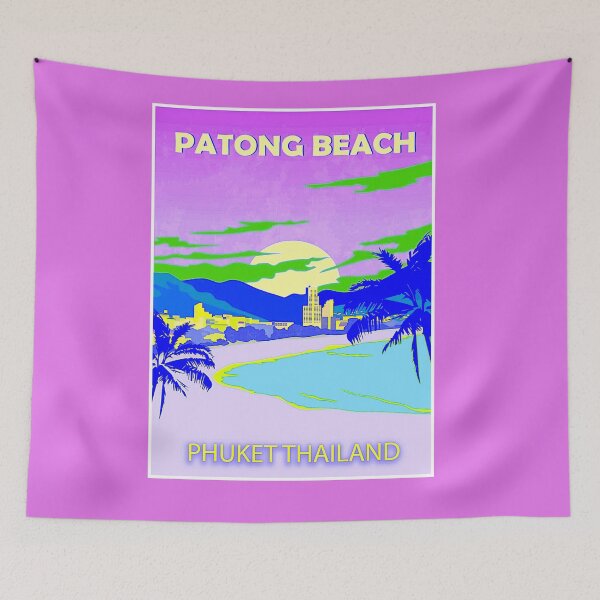 Item preview, PHUKET THAILAND : Vintage Patong Beach Travel Advertising Print designed and sold by posterbobs.