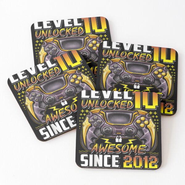 Item preview, Level 10 Unlocked Awesome Since 2012 10th Birthday Gaming T-Shirt designed and sold by selimane.