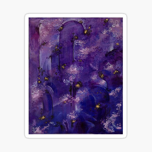 Violet Towers Abstract Sticker