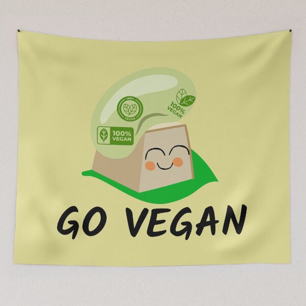 Item preview,  Go Vegan- Funny Tofu with bean designed and sold by BronikowskiART.