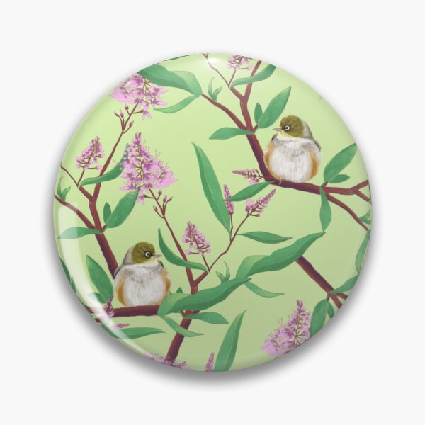 Item preview, Hebe Flowers and Silver Eye Birds designed and sold by SquibbleDesign.