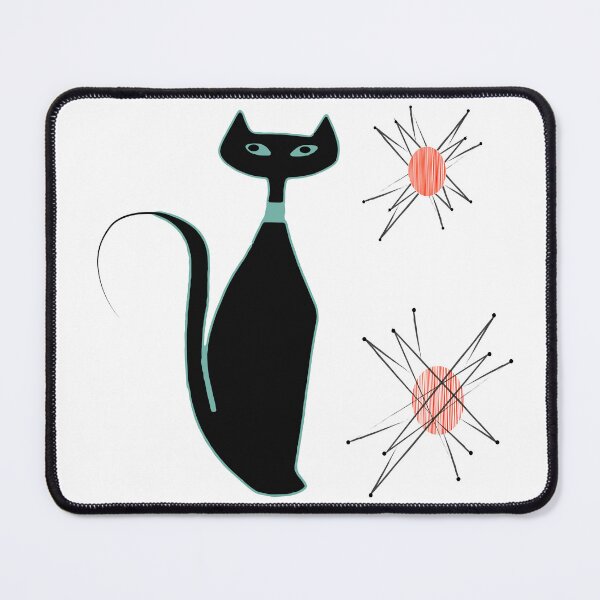 Item preview, MCM Kitty with Textured Starbursts designed and sold by LisWilliams.