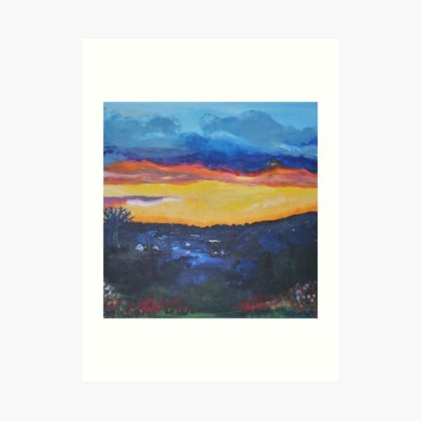 Scottish Sunset on the Campsie Hills Art Print
