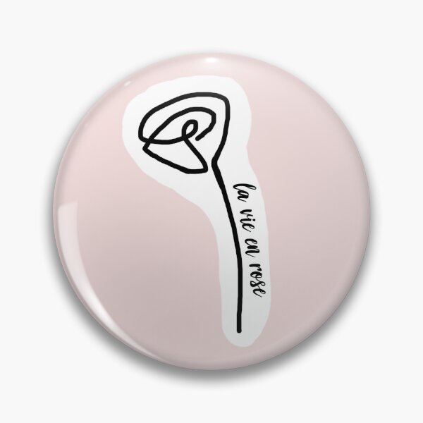 Item preview, "La Vie en Rose" quote with abstract continuous line art rose designed and sold by pb598.