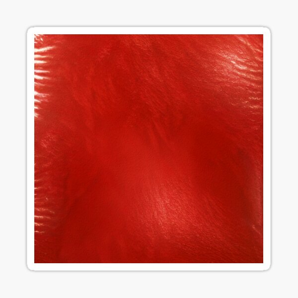 Realistic Red Leather Texture Commissioned Painting Sticker