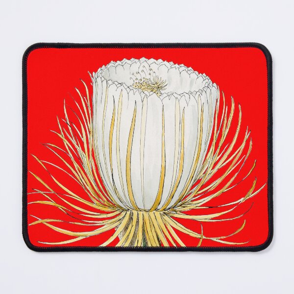 Item preview, A Bright Red Backdrop with A Cactus Flower Illustration Design designed and sold by beddreams.