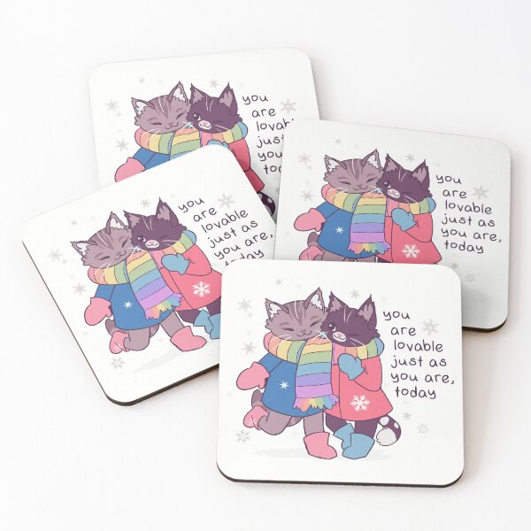 Item preview, "You Are Lovable Just As You Are" Snuggly Winter Kittens designed and sold by thelatestkate.