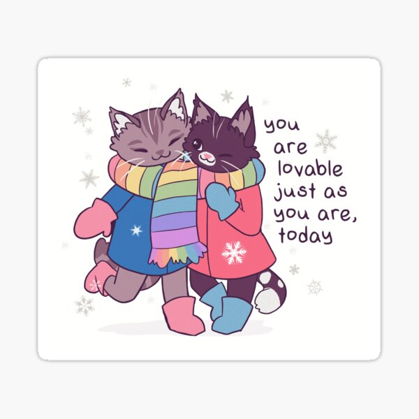 Item preview, "You Are Lovable Just As You Are" Snuggly Winter Kittens designed and sold by thelatestkate.