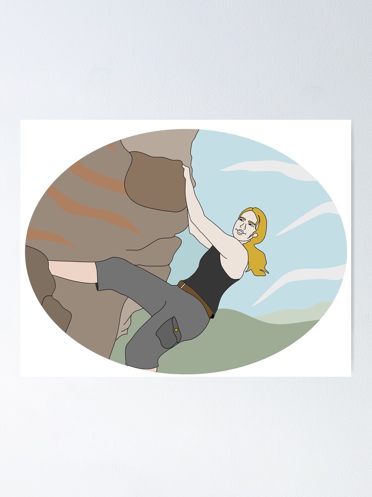 "Outdoor bouldering line art" Poster by rsharwade Redbubble