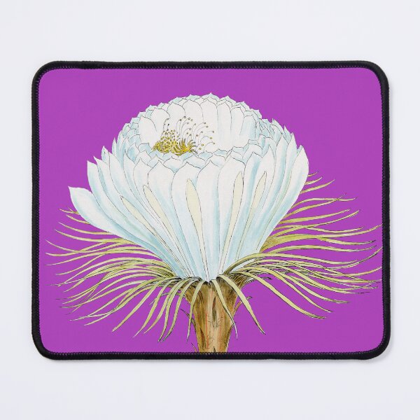 Item preview, A Bright Purple Backdrop with A White Cactus Flower Illustration Design designed and sold by beddreams.