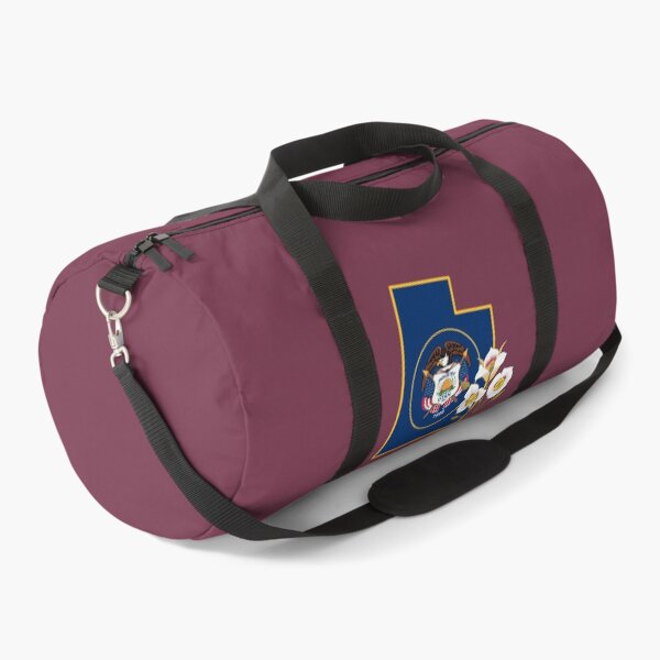 Item preview, State of Utah Flag with State Flower Mesa Lily (Dark Red) designed and sold by Gsallicat.