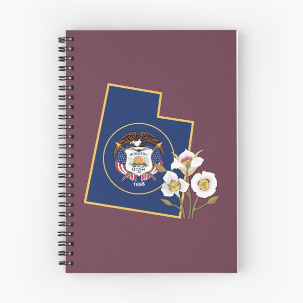 Item preview, State of Utah Flag with State Flower Mesa Lily (Dark Red) designed and sold by Gsallicat.