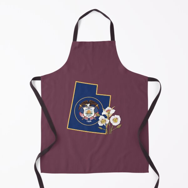 Item preview, State of Utah Flag with State Flower Mesa Lily (Dark Red) designed and sold by Gsallicat.