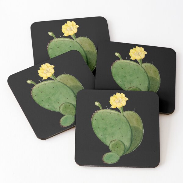 Item preview, Cactus with A Yellow Flower in A Deep Black Backdrop designed and sold by beddreams.