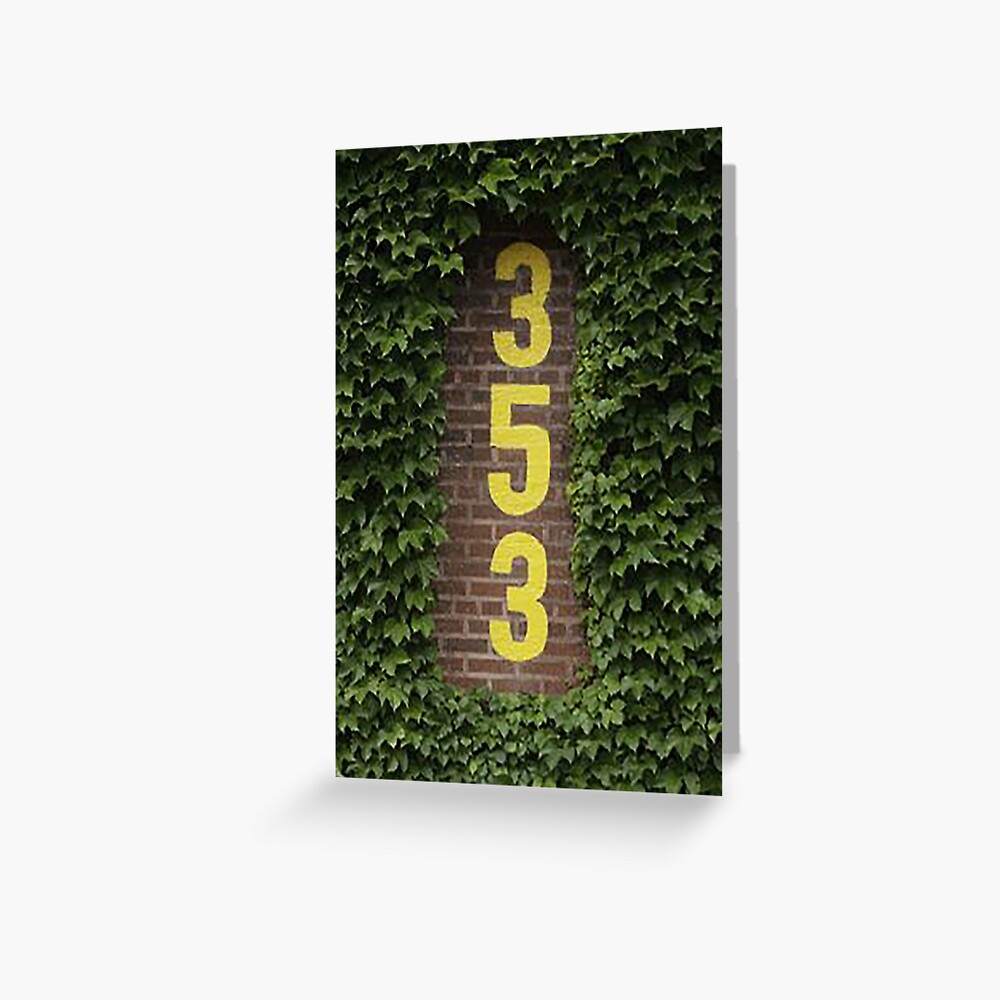 Ivy covered Outfield Wall,Distance marker for Wrigley Field Wall, Left  Field Wall Wrigley, Wrigley Field, 353 feet, Left field foul pole, | Art  Print