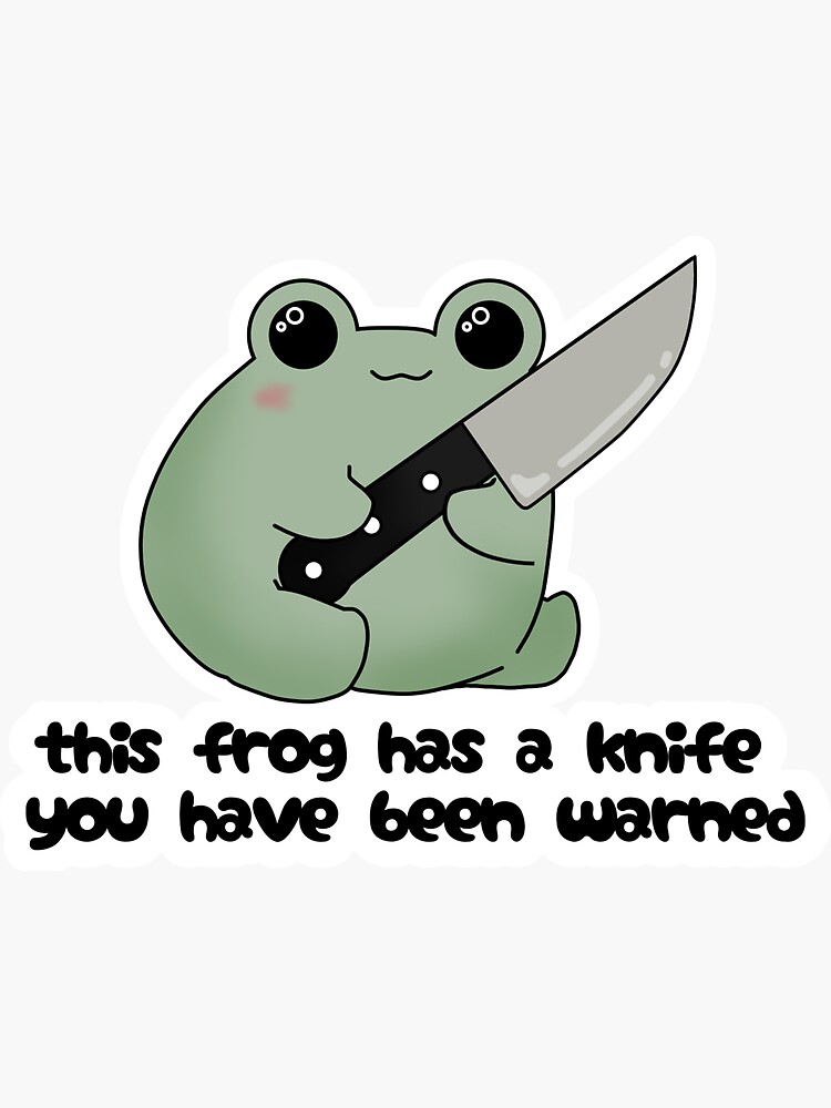 Cute frog with a knife