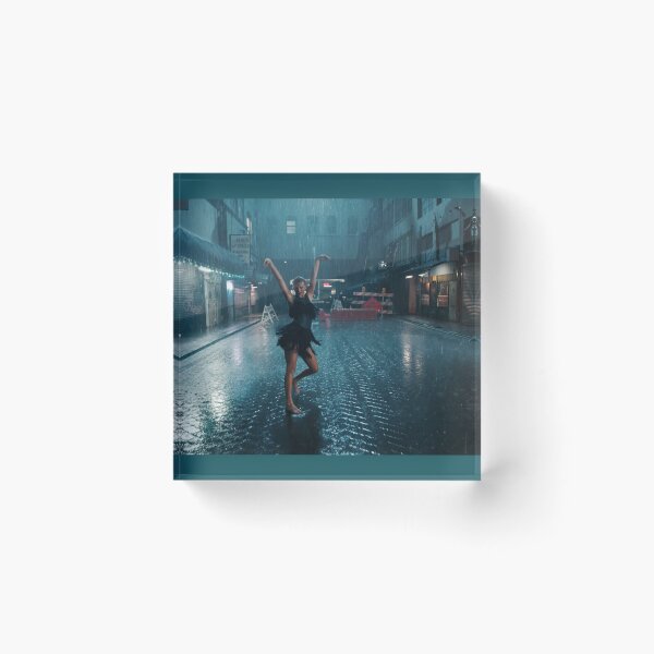Item preview, blue woman dances in rain in street designed and sold by daisyfrances.