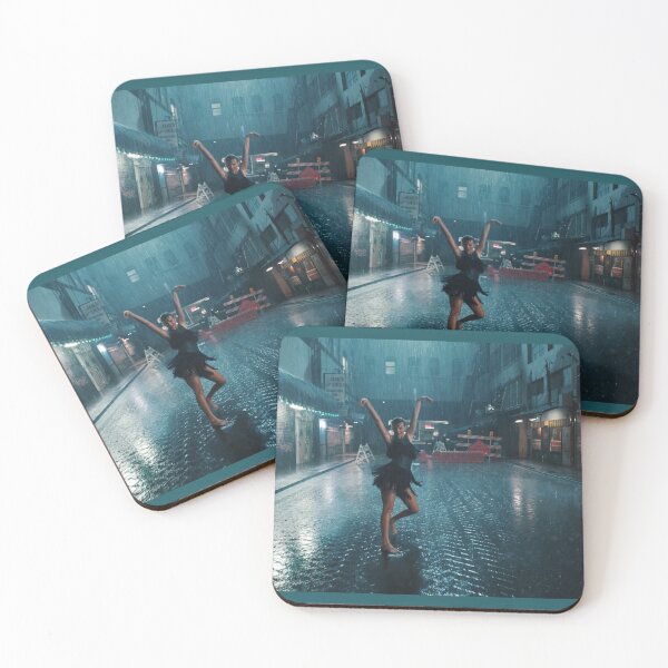Item preview, blue woman dances in rain in street designed and sold by daisyfrances.