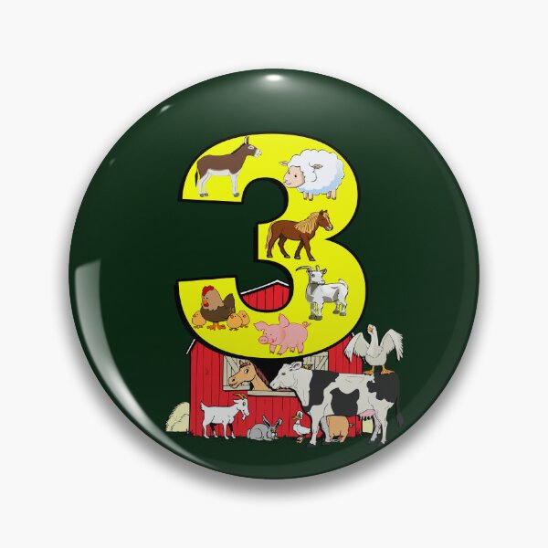 Item preview, Birthday 3 Year Old Cute Graphic Design Farm Animals designed and sold by tamdevo1.