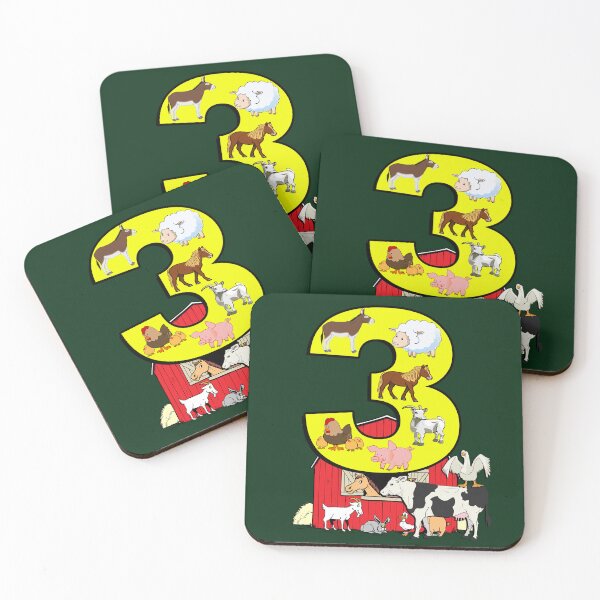 Item preview, Birthday 3 Year Old Cute Graphic Design Farm Animals designed and sold by tamdevo1.