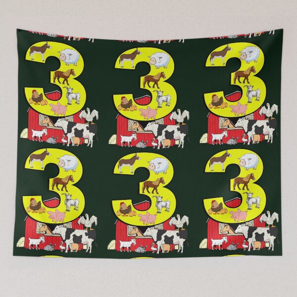 Item preview, Birthday 3 Year Old Cute Graphic Design Farm Animals designed and sold by tamdevo1.