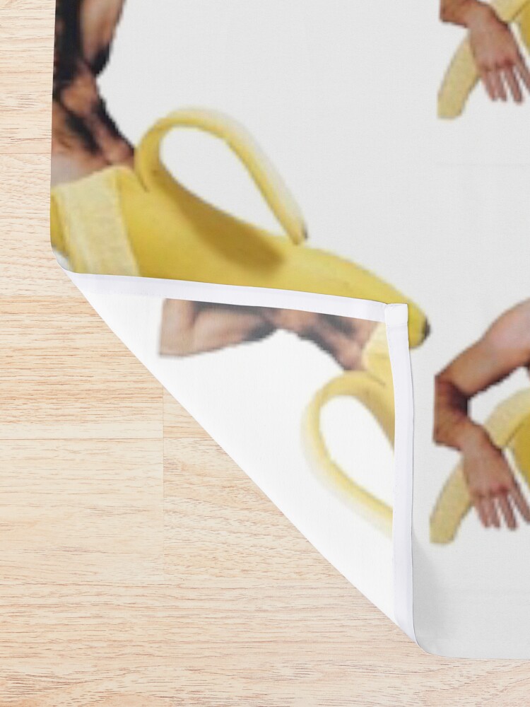 Alternate view of Nicolas Cage In A Banana - Original Yellow Shower Curtain