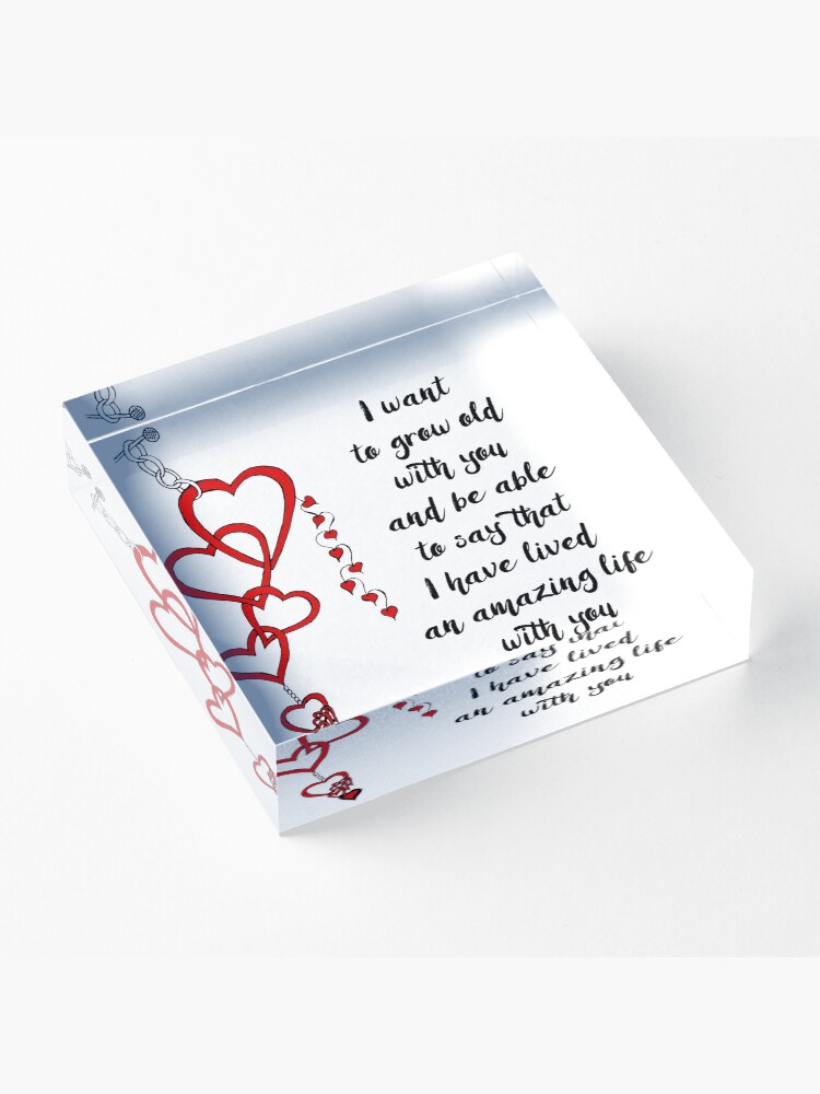 Alternate view of Chained Heart for Valentine's Day Acrylic Block