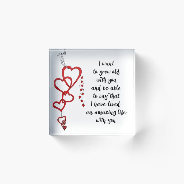 Chained Heart for Valentine's Day Acrylic Block