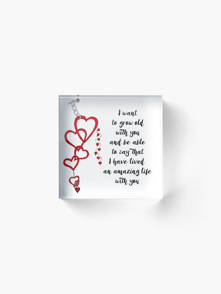 Alternate view of Chained Heart for Valentine's Day Acrylic Block