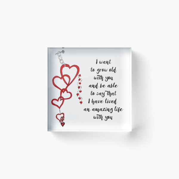 Chained Heart for Valentine's Day Acrylic Block