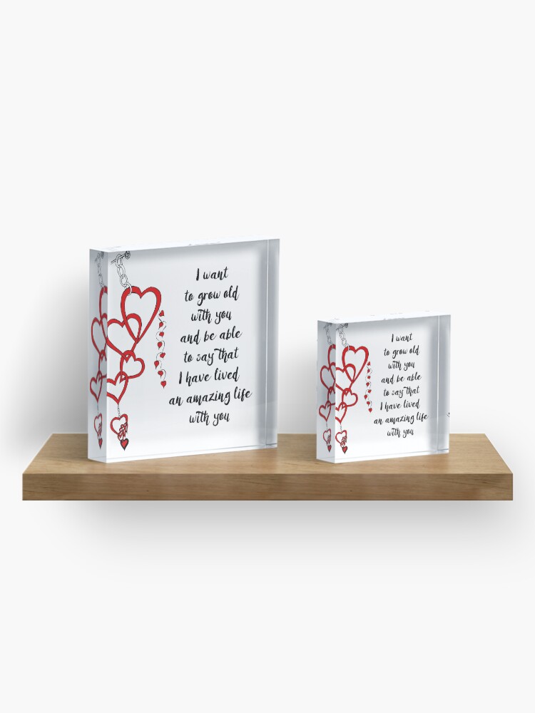 Alternate view of Chained Heart for Valentine's Day Acrylic Block
