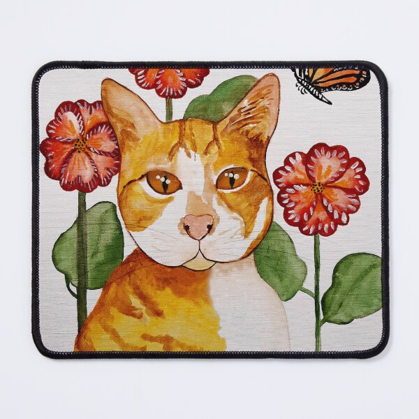 Item preview, Landscape gardener cat with flowers and butterfly, art by Miguel Matos Official designed and sold by MiguelMatosArt.