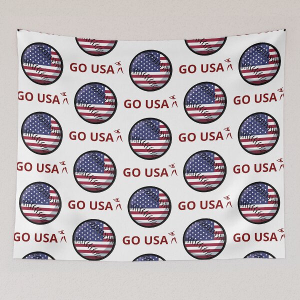 Item preview, BASEBALL - GO USA! - CHEER AND SUPPORT designed and sold by MrCreativeArts.