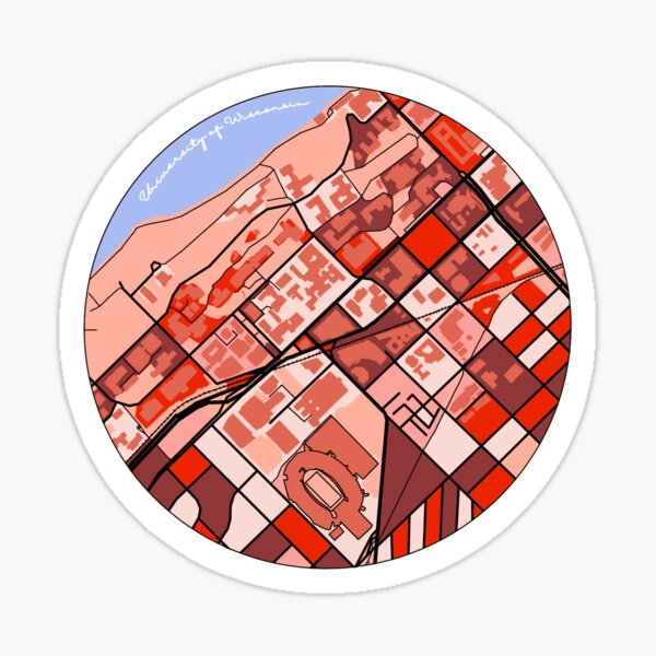 Map of UW-Madison Campus Sticker