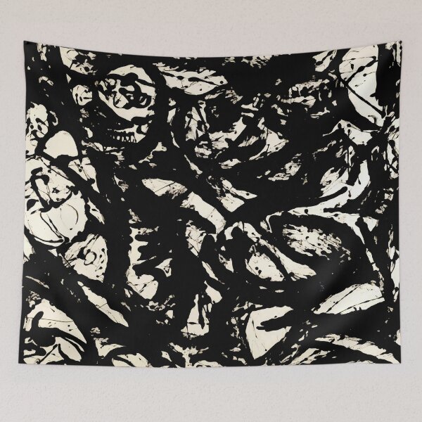 Item preview, Black and white J. Pollock style art digitally modified. designed and sold by paulo silveira.