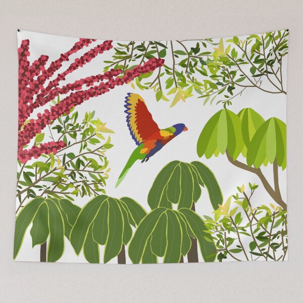 Item preview, Rainbow Lorikeet Botanical on White designed and sold by Digitaldingo.
