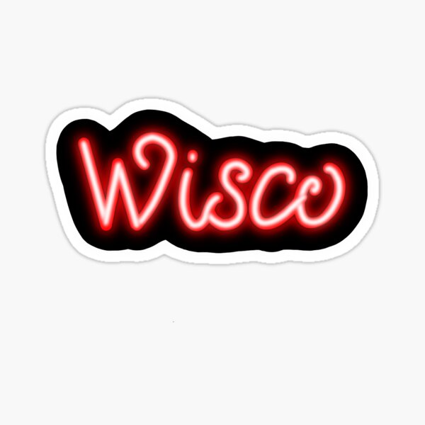 Neon UW-Wisconsin Sign Sticker