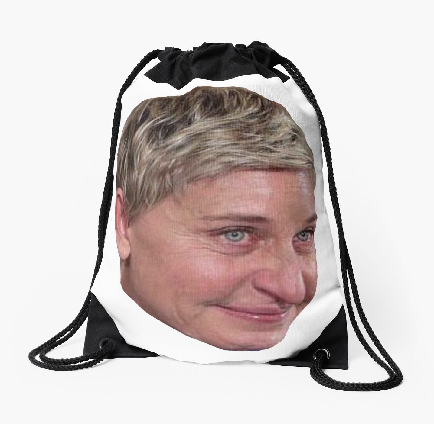 "Ellen Crying Meme " Drawstring Bags by emilyosman Redbubble