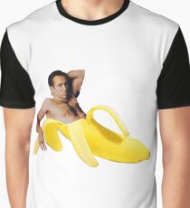 Nicolas Cage In A Banana - Bright Yellow Graphic T-Shirt
