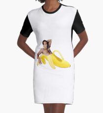 Nicolas-Käfig in einer Banane - helles Gelb T-Shirt Kleid