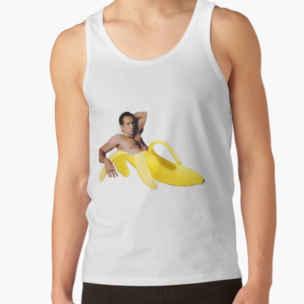 Nicolas Cage In A Banana - Bright Yellow Tank Top