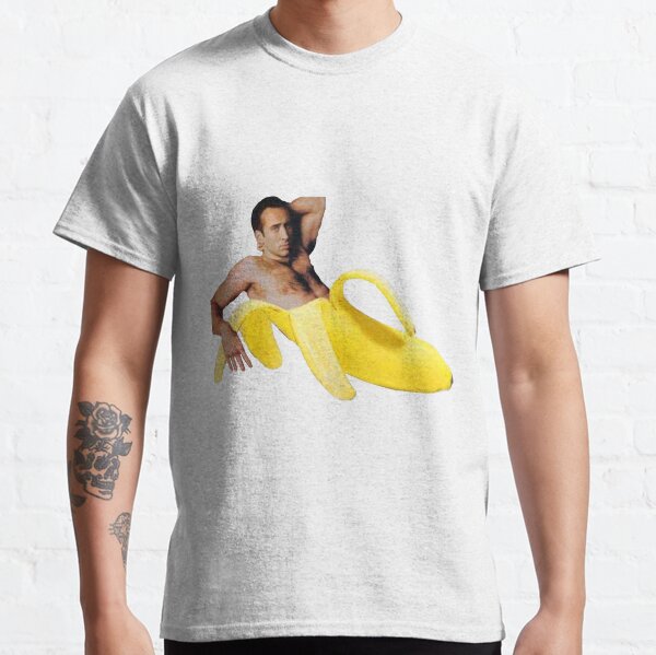 Nicolas Cage In A Banana - Bright Yellow Classic T-Shirt