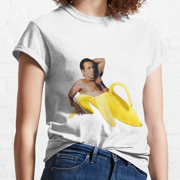 Nicolas Cage In A Banana - Bright Yellow Classic T-Shirt