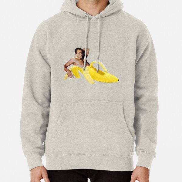 Nicolas Cage In A Banana - Bright Yellow Pullover Hoodie