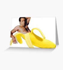 Tarjeta de felicitación Nicolas Cage In A Banana - Amarillo brillante