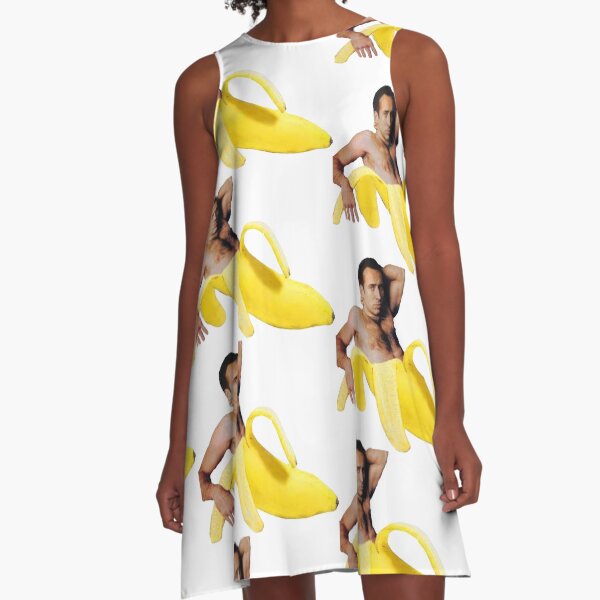 Nicolas Cage In A Banana - Bright Yellow A-Line Dress